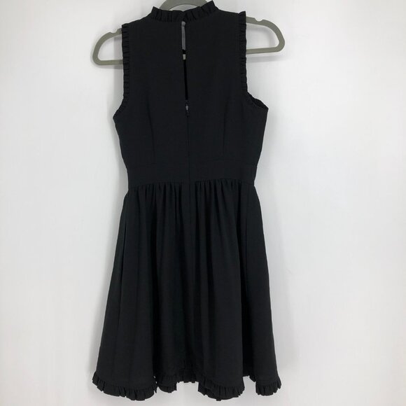 kate spade Black Sleeveless Ruffle Fit-&-Flare Mini Dress size 00 - Picture 4 of 16